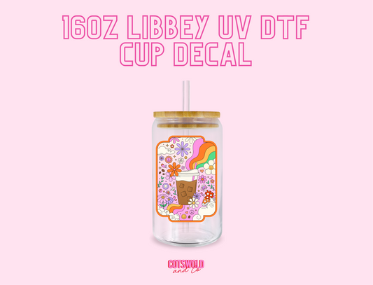 Magical Groovy Iced Coffee Label UV DTF Decal Sticker