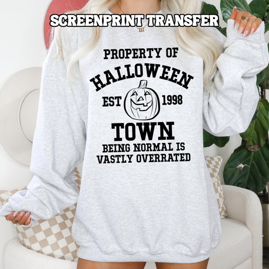 Property of Halloween Town Screenprint Transfer, Halloween Screenprint Transfer