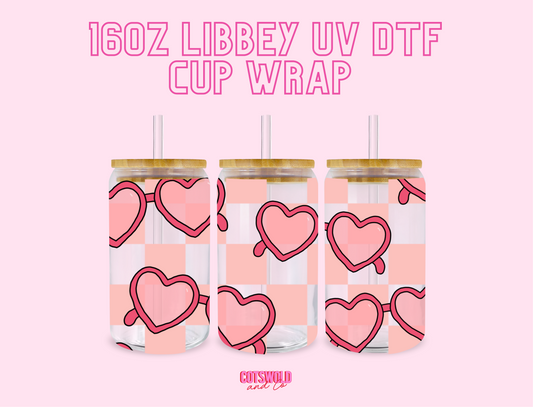 Uv Dtf Cup Wraps Design With Six Love Heart Shape For - Temu