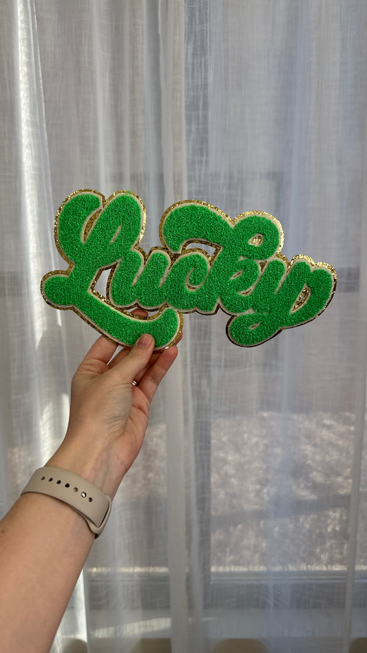 Lucky St. Patrick's Day Light Green Chenille Patch