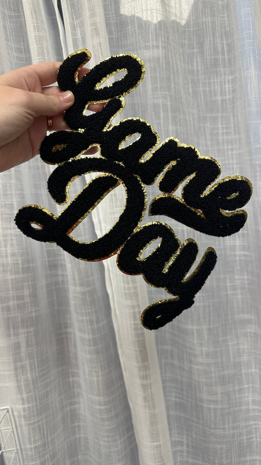 Black Game Day Chenille Patch