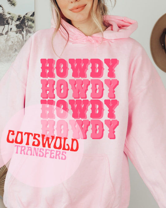 Howdy Howdy Day Tshirt Transfer | Ready to Press RetroTshirt Transfer |  DTF Transfer | 011
