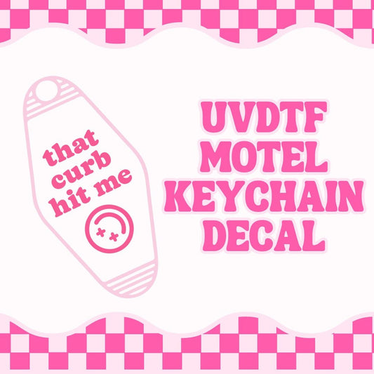 That Curb Hit Me Smiley Motel Keychain UVDTF Decal | UVDTF Motel Keychain Sticker