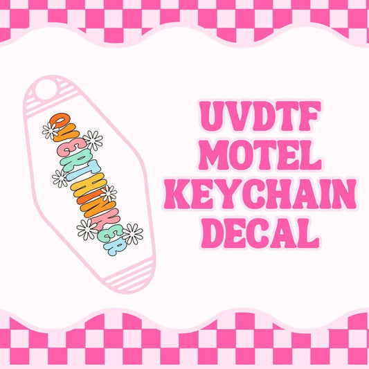 Overthinker Motel Keychain UVDTF Decal | UVDTF Motel Keychain Sticker, Mental Health UVDTF Decal